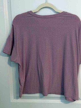 Casual Heather Mauve Short Sleeve Boxy Tee Crew Neck Relaxed Oversized Everyday